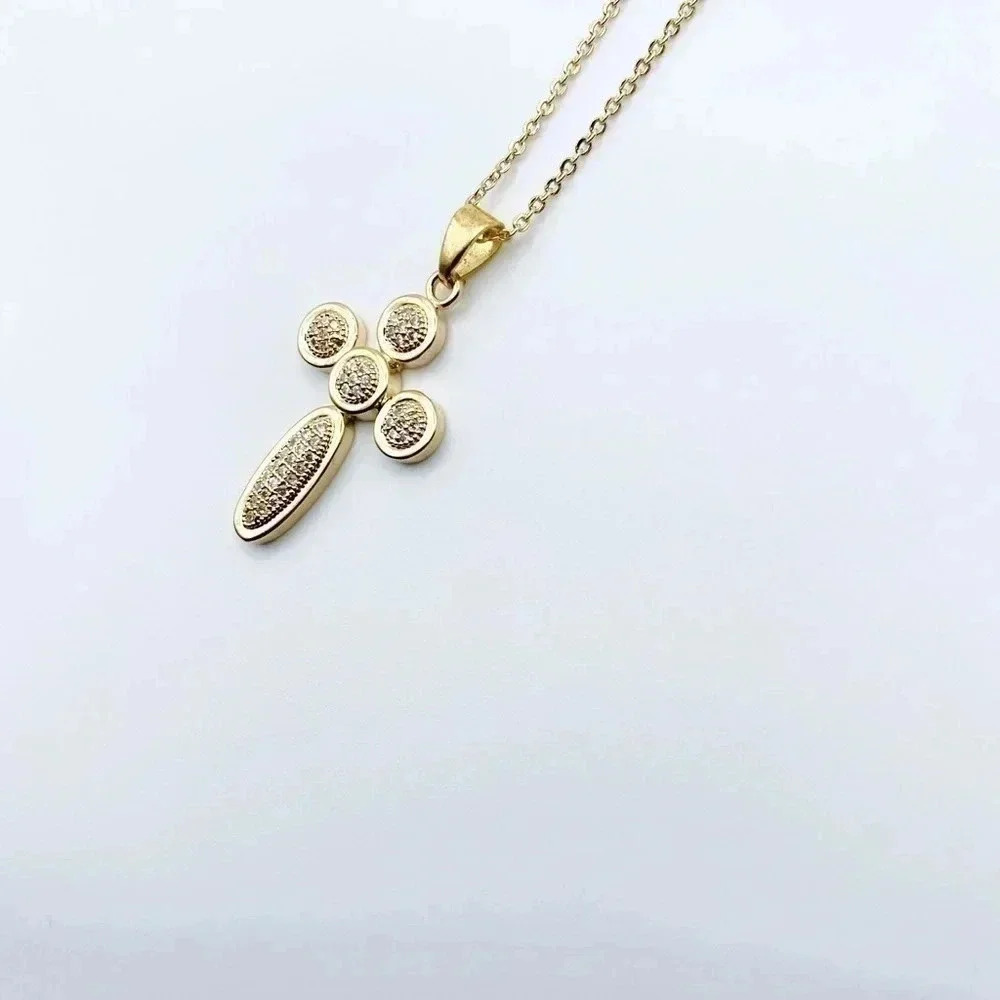 DAINTY Cross Necklace |Cubic Zirconia Necklace | Faith Necklace| 18k Good Plated - Picture 3 of 12